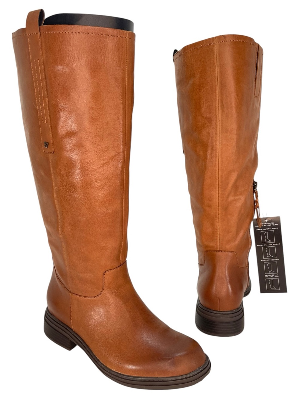 Naturalizer On Time Brown Leather Wide Calf Knee High Womens Boots Size 9.5M - Picture 11 of 15